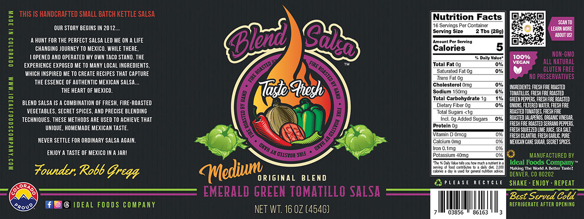 Blend Salsa – Emerald Green Tomatillo Salsa